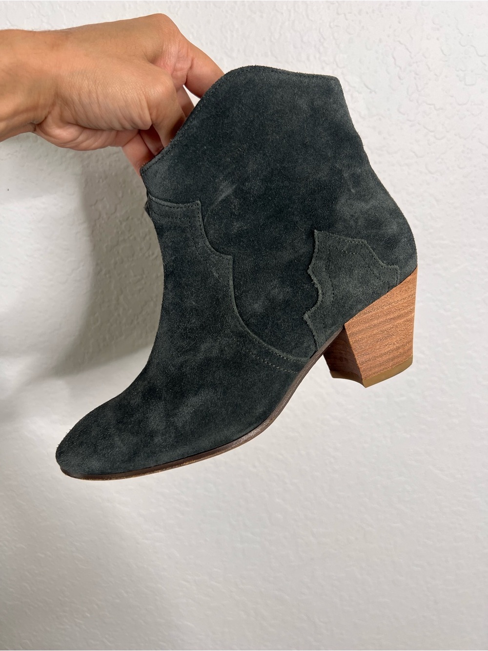 ISABEL MARANT Dicker Suede Cowboy Ankle Boots Women Size 5 Western Bootie - Picture 12 of 14